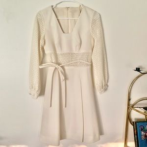 Vintage crotchet mini dress. Super unique neckline